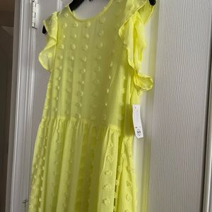 Canary yellow sheer dress small new